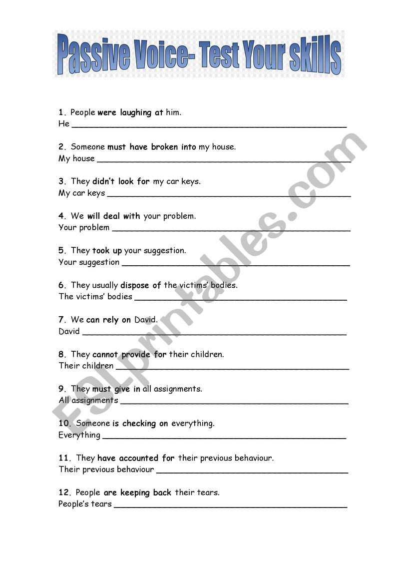 Passive Voice worksheet