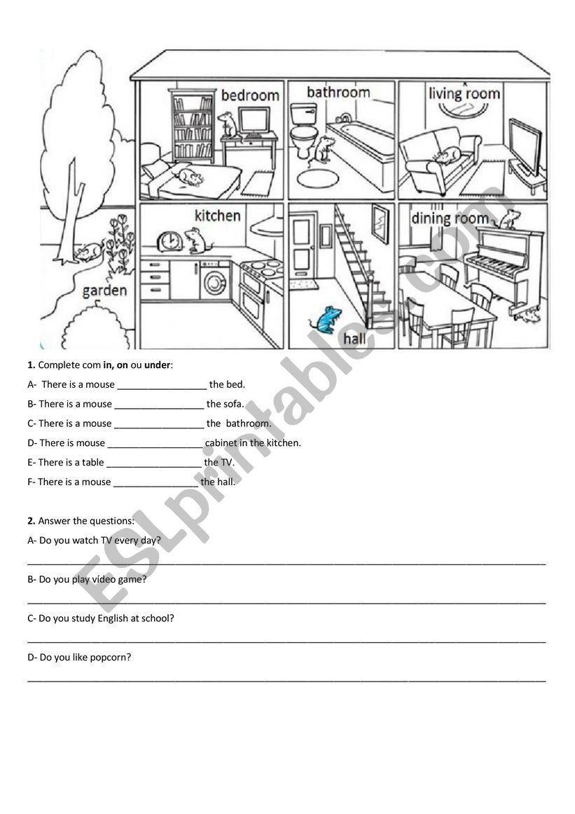 Prepositions worksheet