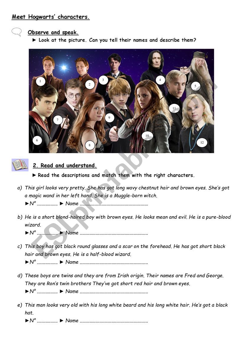 Meet Hogwarts� characters page 1 out of 3