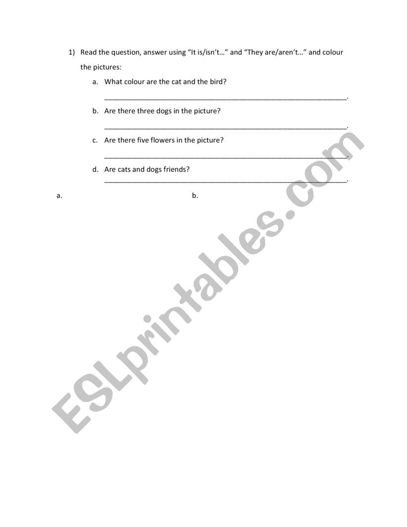 IS/ISN�T - ARE/AREN�T worksheet