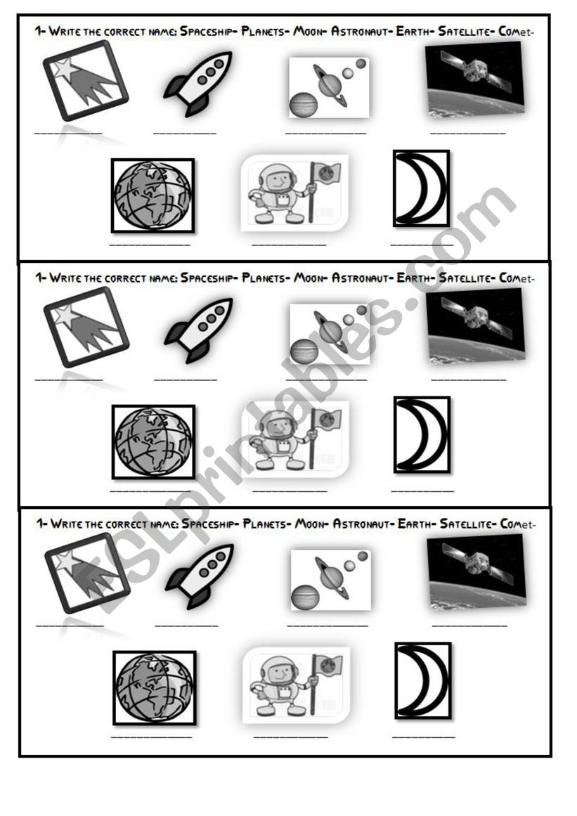 Lets go to space! worksheet