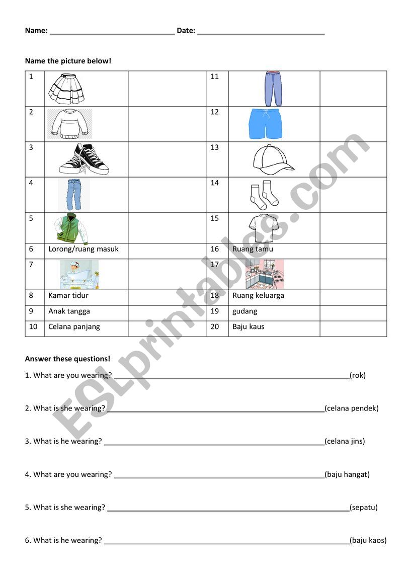 Grammar and Vocabulary Basic worksheet