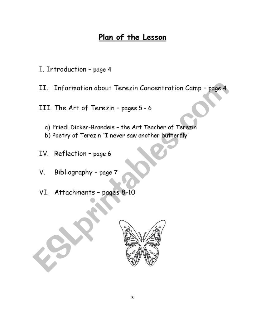 I Never Saw Another Butterfly Esl Worksheet By Nmiddle