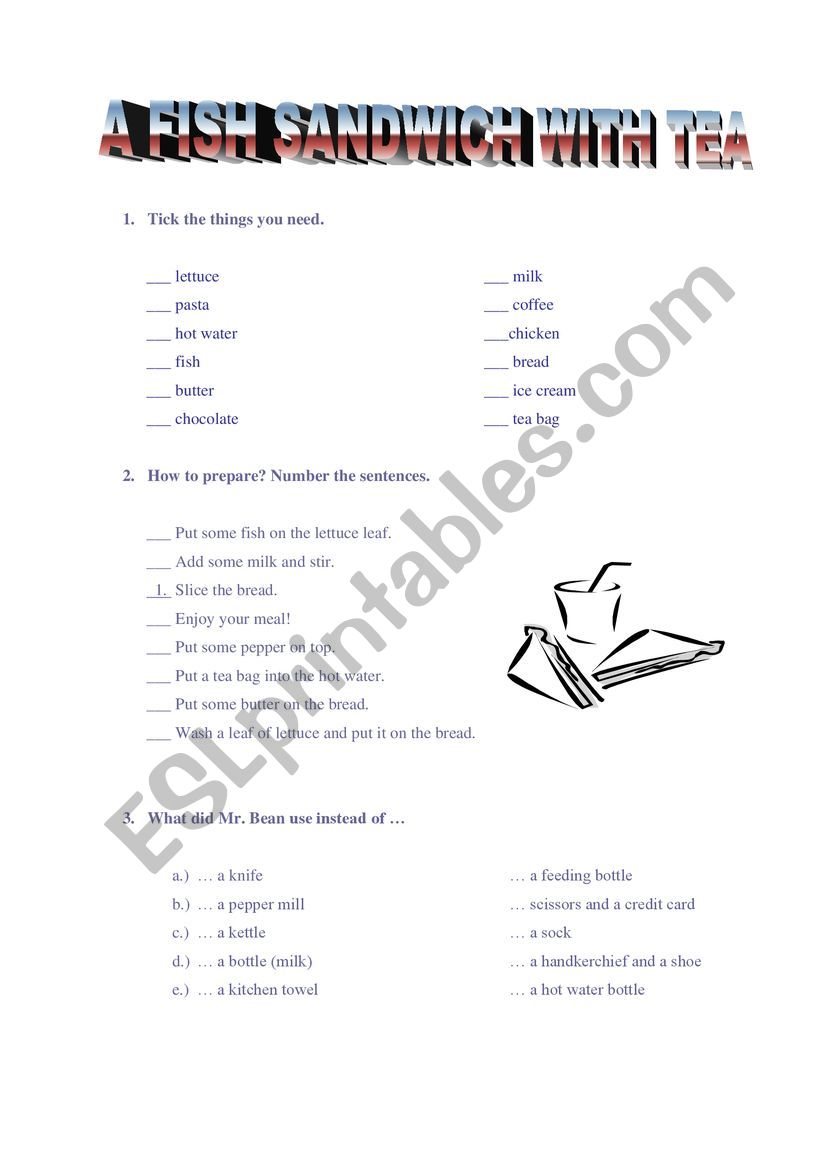 recipe worksheet worksheet