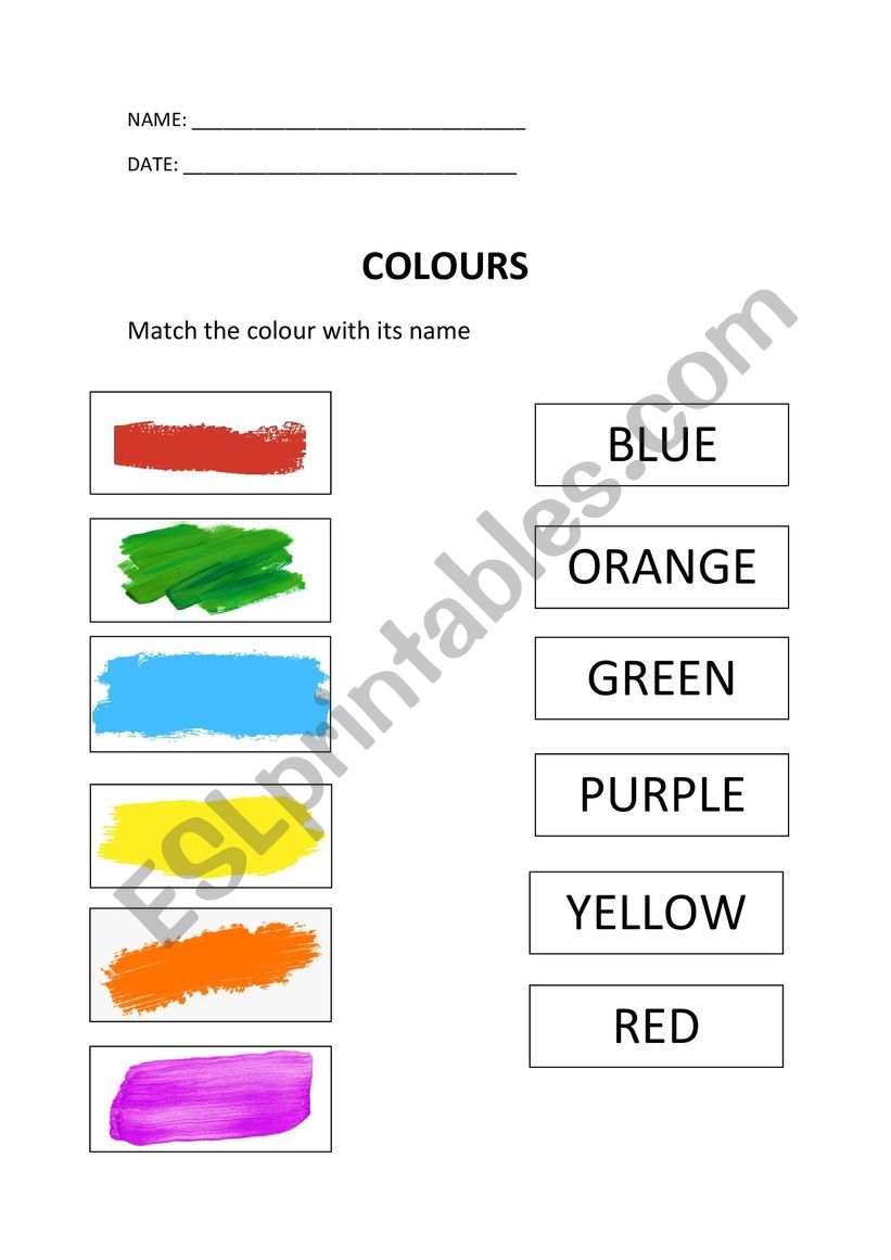 Match the colour with its name