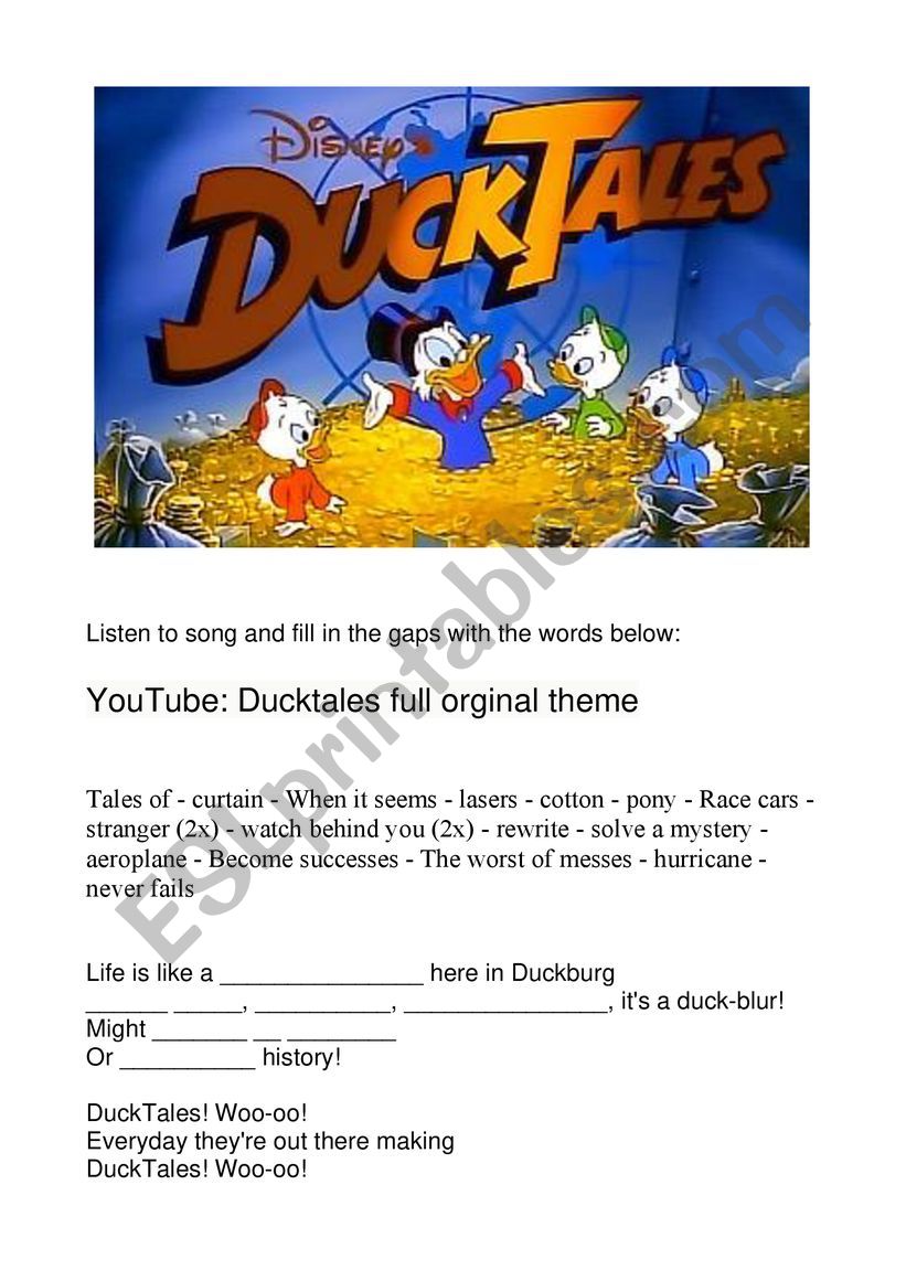 words to ducktales theme song