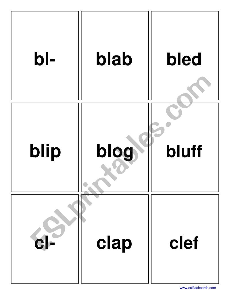 Phonic blends worksheet