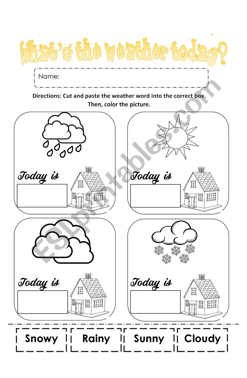 What�s the weather today? worksheet