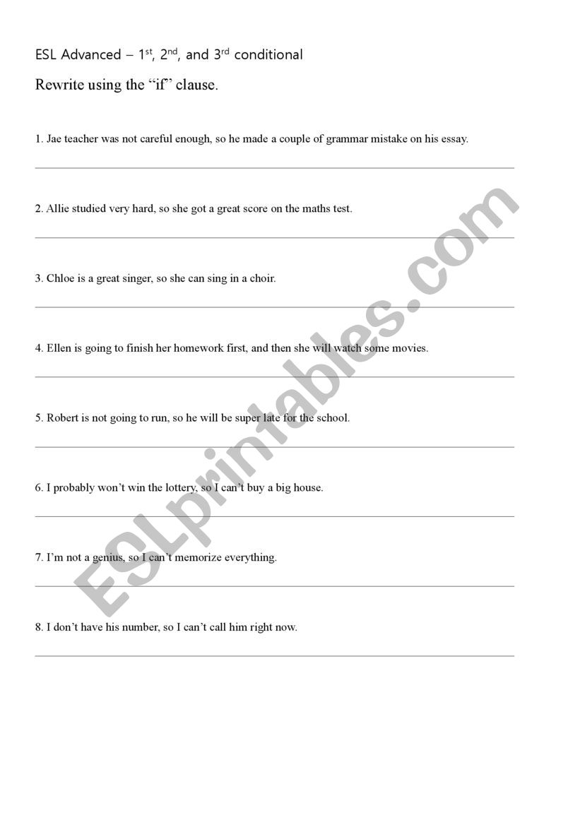 First, Second, and Third Conditional Clauses