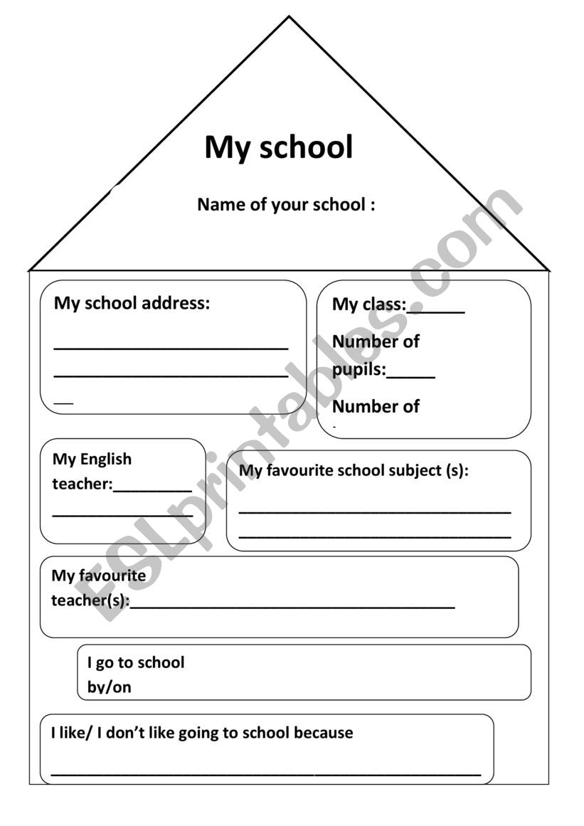 My school worksheet