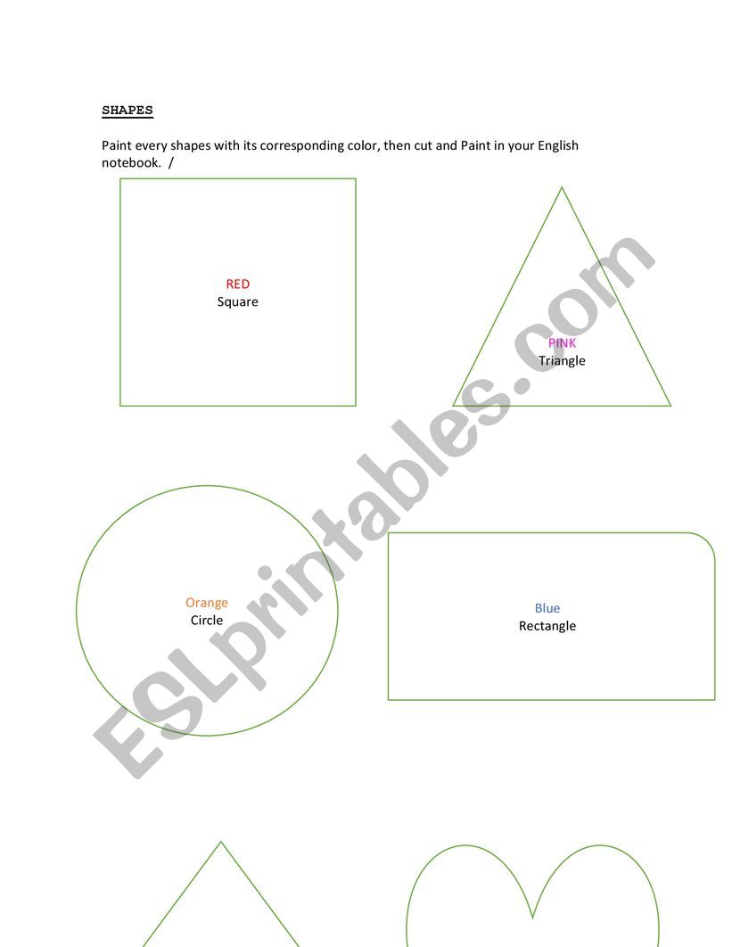 Shapes worksheet