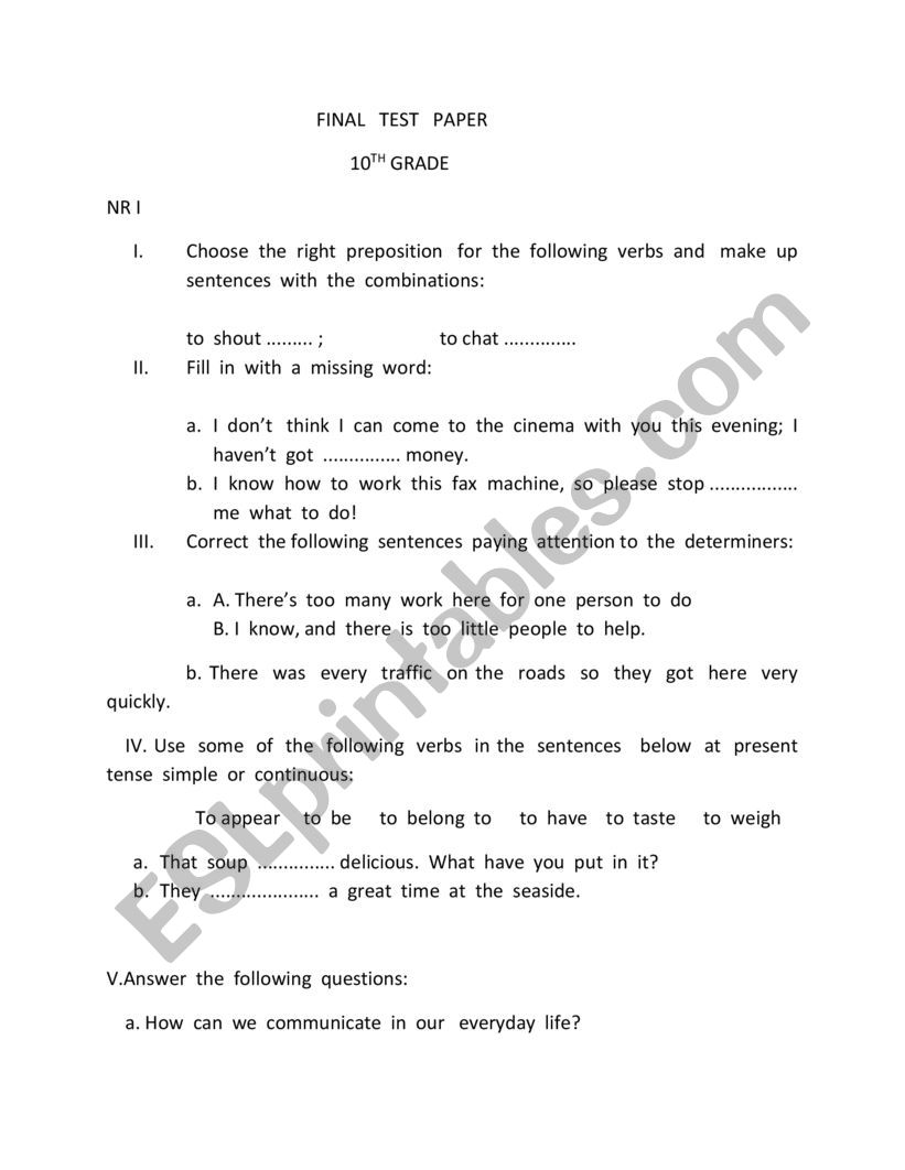 test-paper-esl-worksheet-by-milkovicius