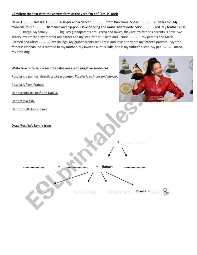 Rosala�s Family worksheet