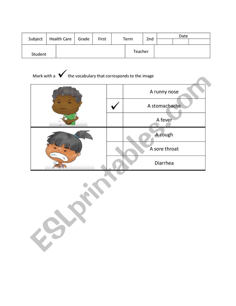 health vocabulary esl worksheet by anatois