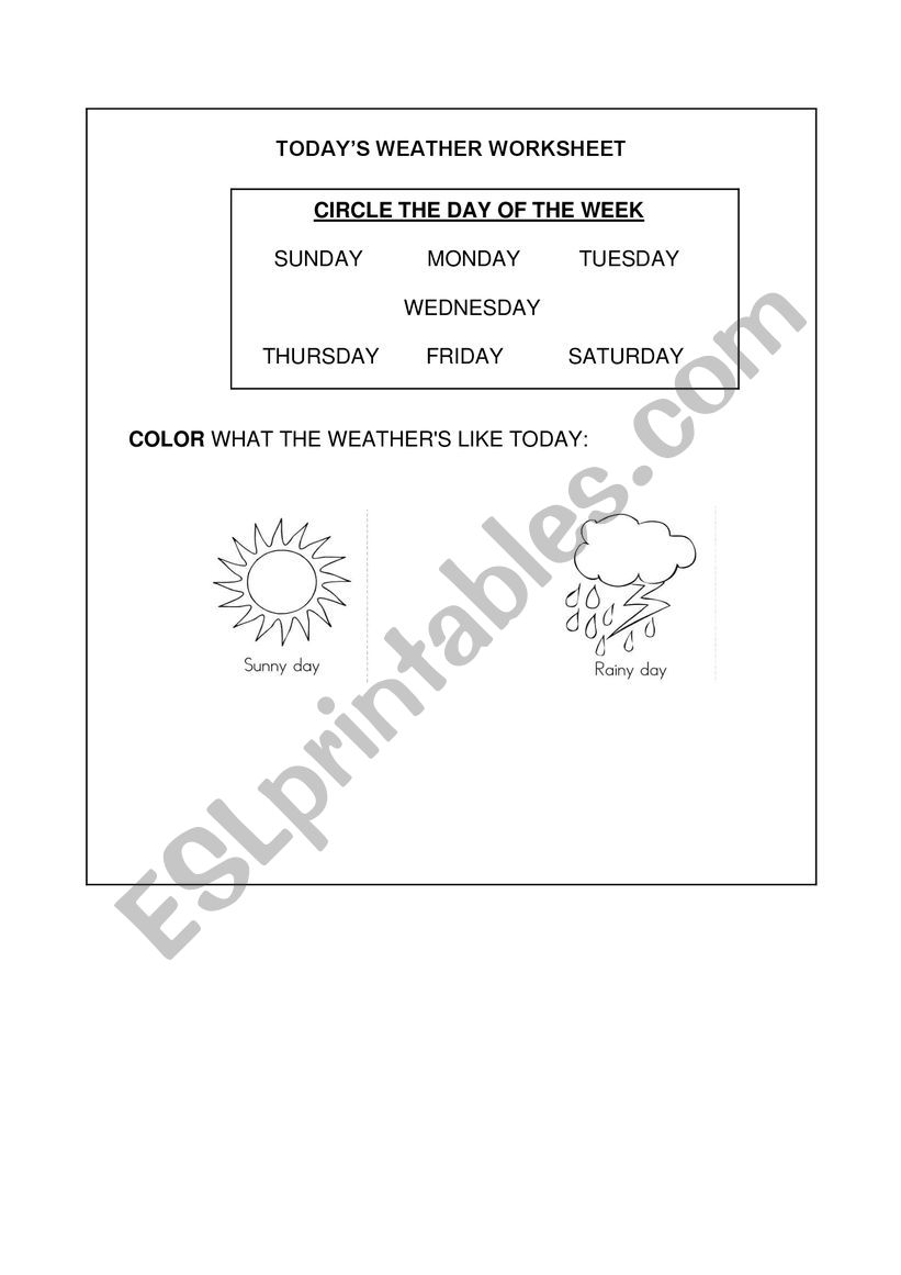 Weather worksheet