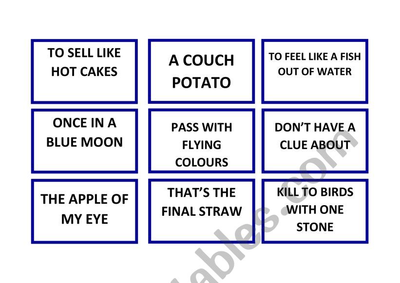 Idioms Cards (II)  worksheet