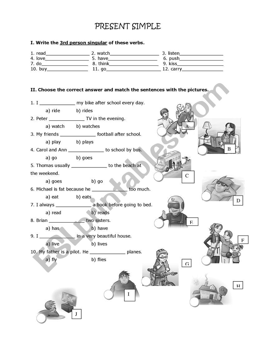 3RD PERSON worksheet