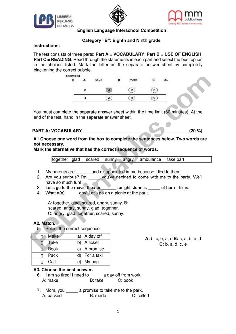 COMPETITION TEST 2  worksheet