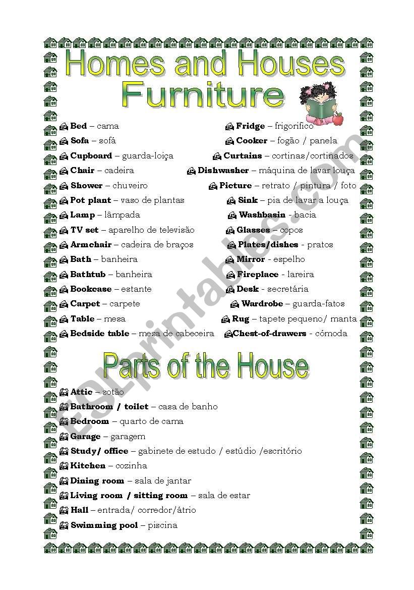 Home and House worksheet