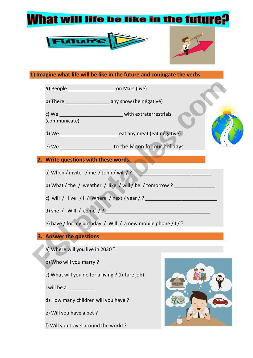 FUTURE WILL WON�T worksheet