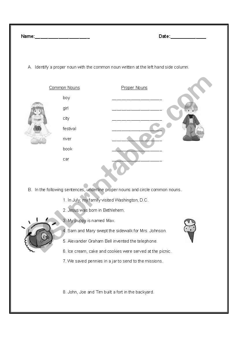 noun worksheet