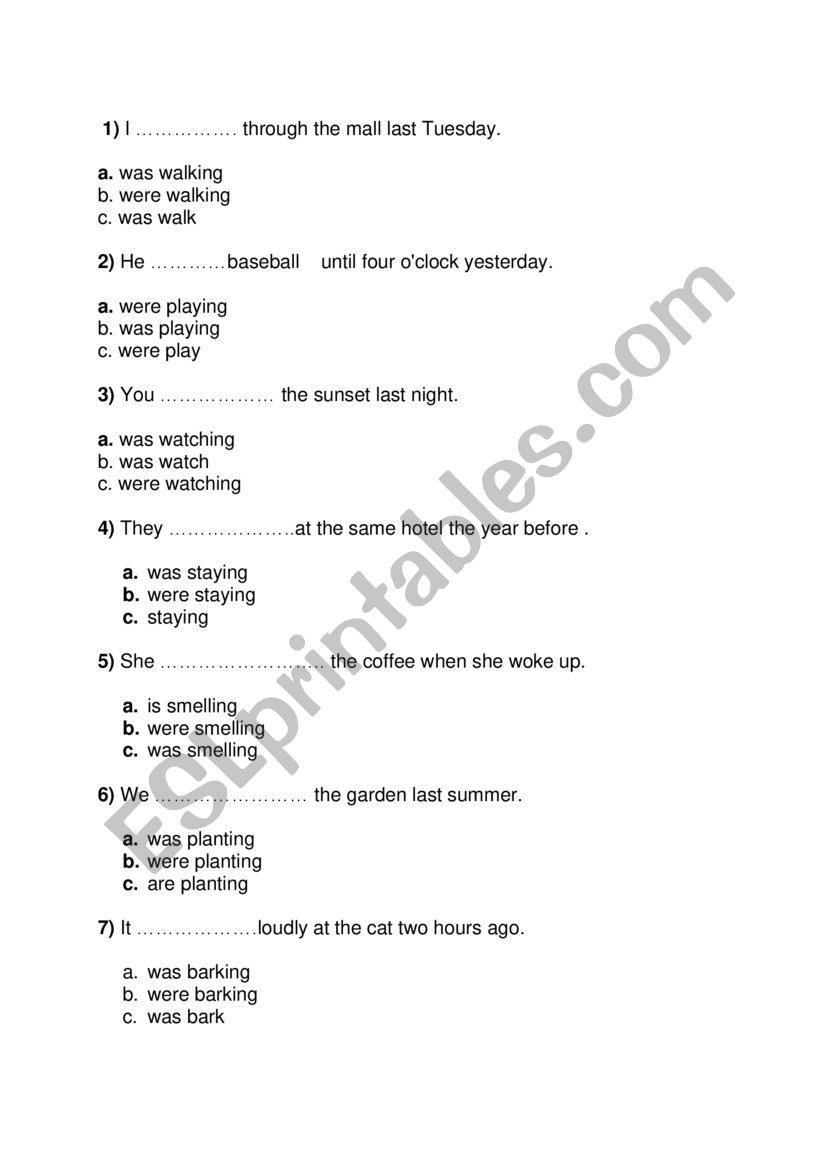 past-continuous-multiple-choice-test-esl-worksheet-by-runner63