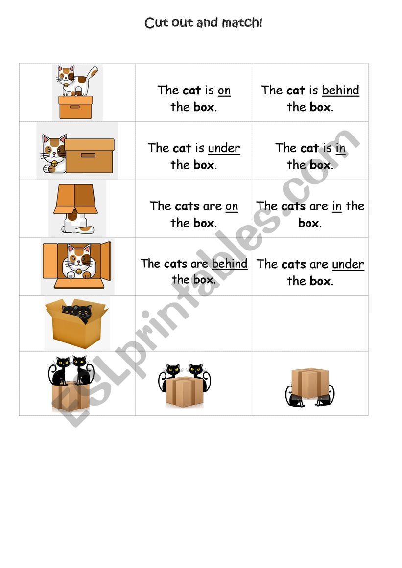 Prepositions + to be worksheet