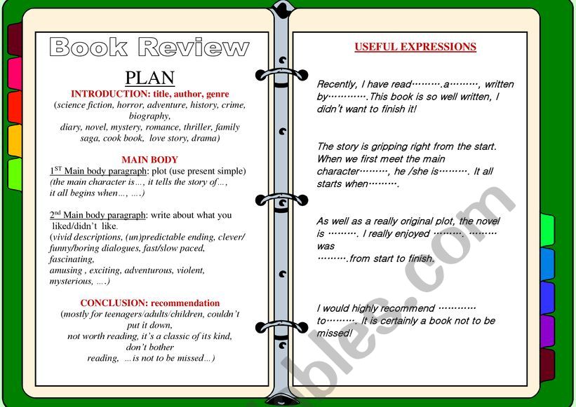 BOOK REVIEW worksheet