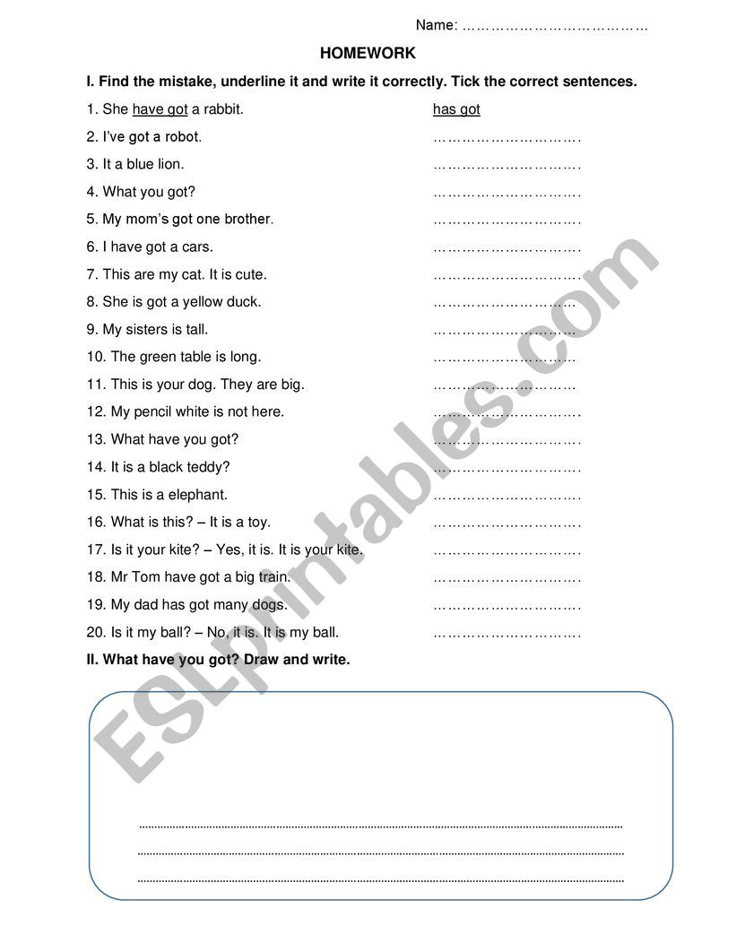 Review exercise worksheet