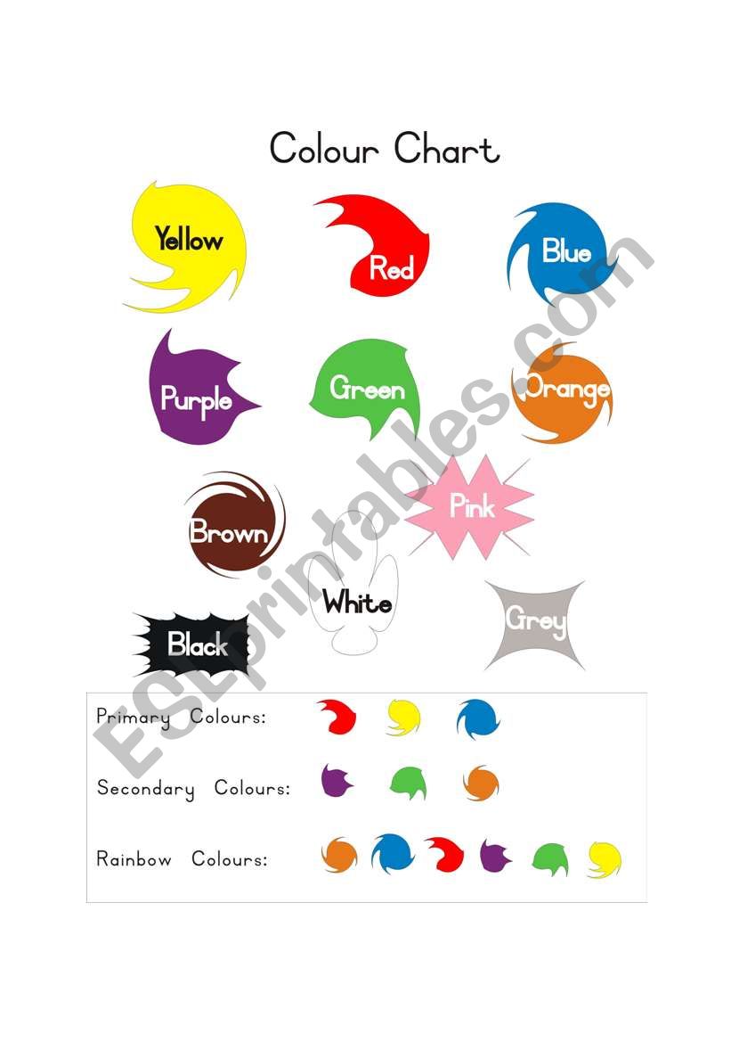 Colour Chart worksheet