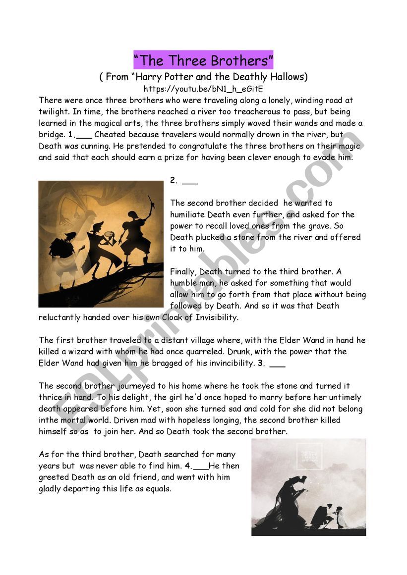 The three brothers tale worksheet