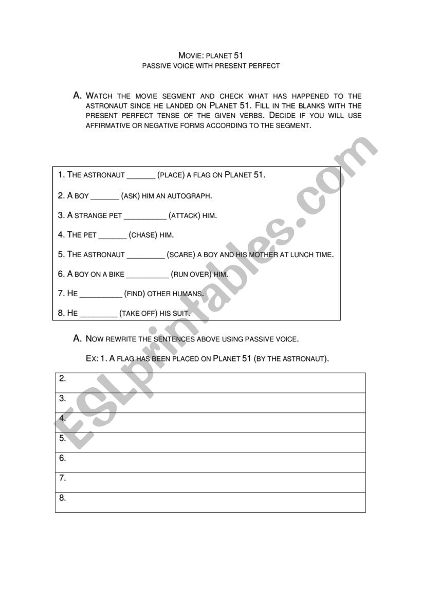 Passive Voice worksheet