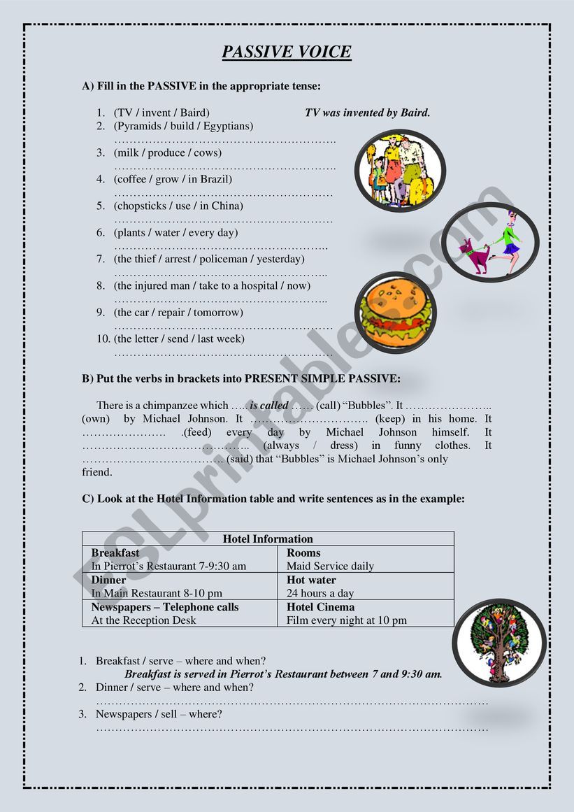 PASSIVE VOICE worksheet