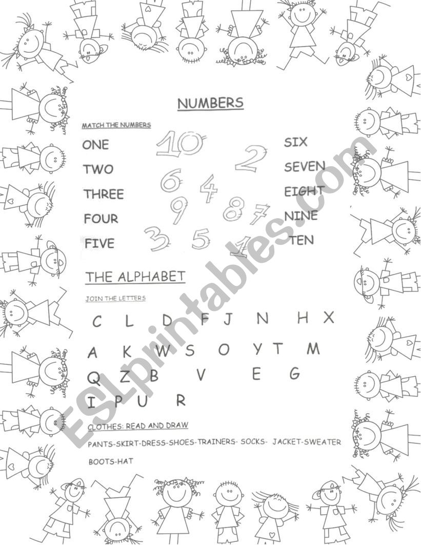 Numbers and the Alphabet - ESL worksheet by Angiela