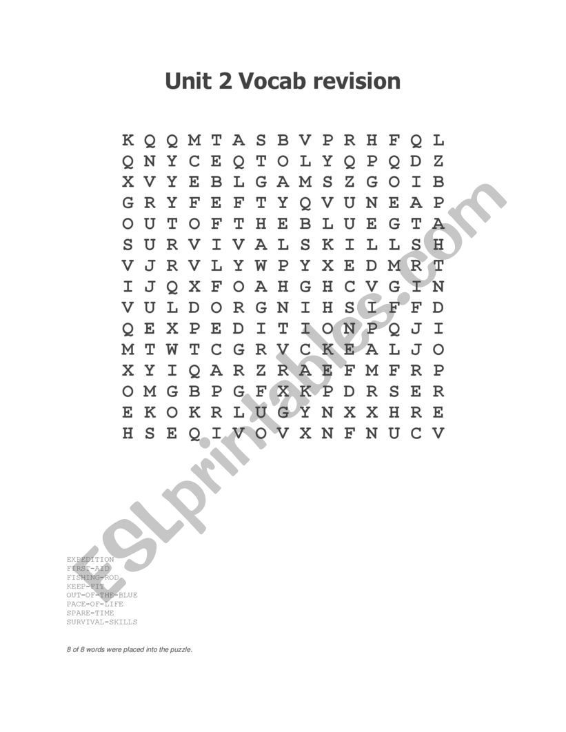 Wordsearch - IELTS 5.0 worksheet