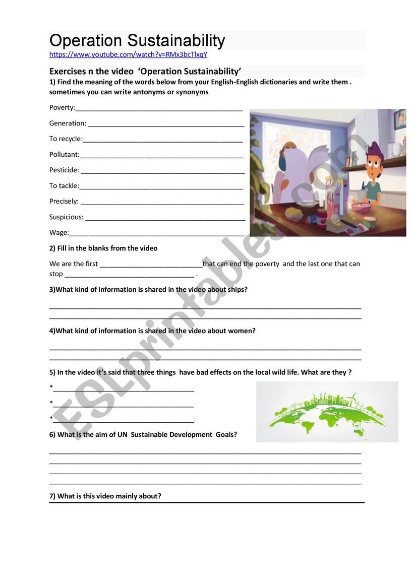 listening with key  worksheet