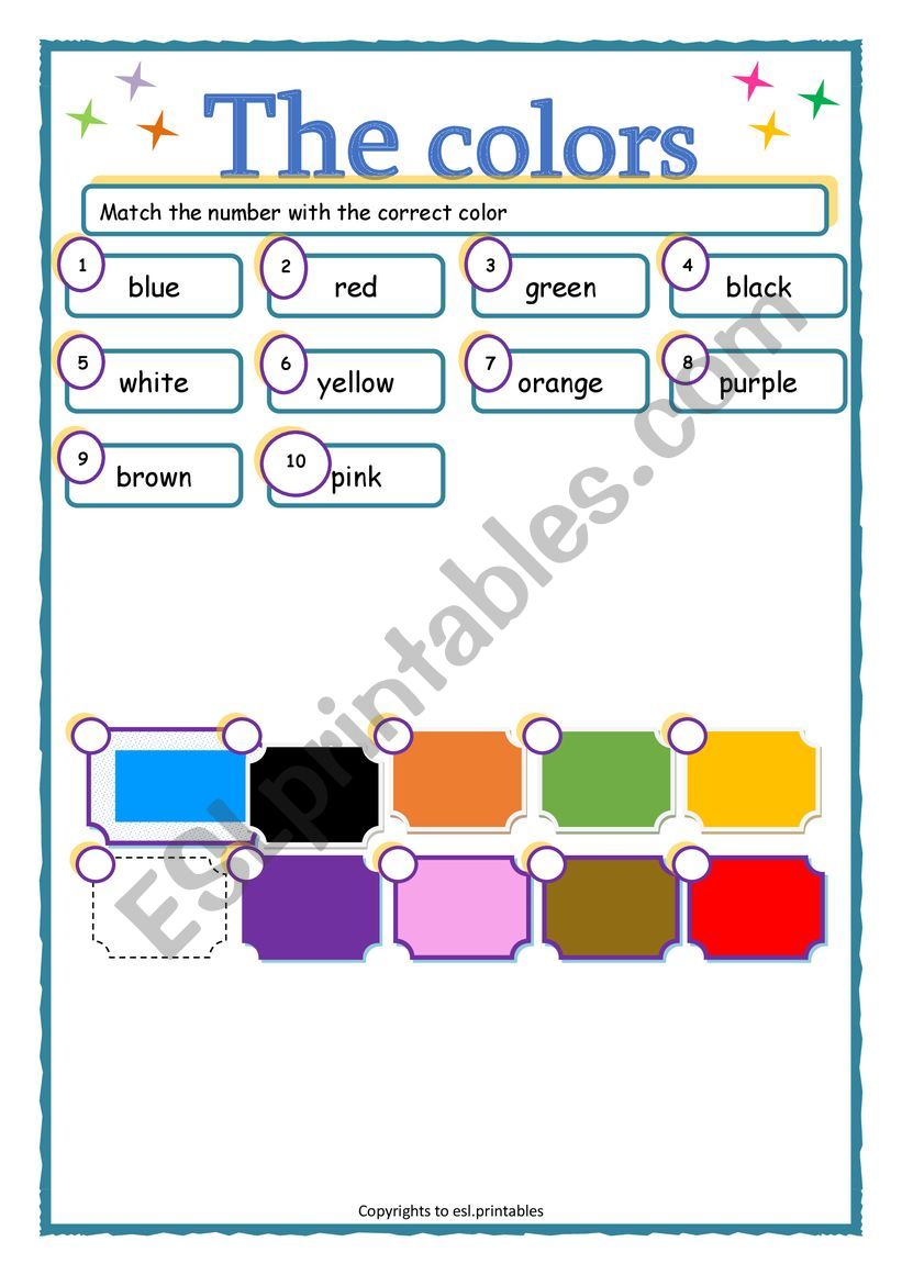 the colors worksheet