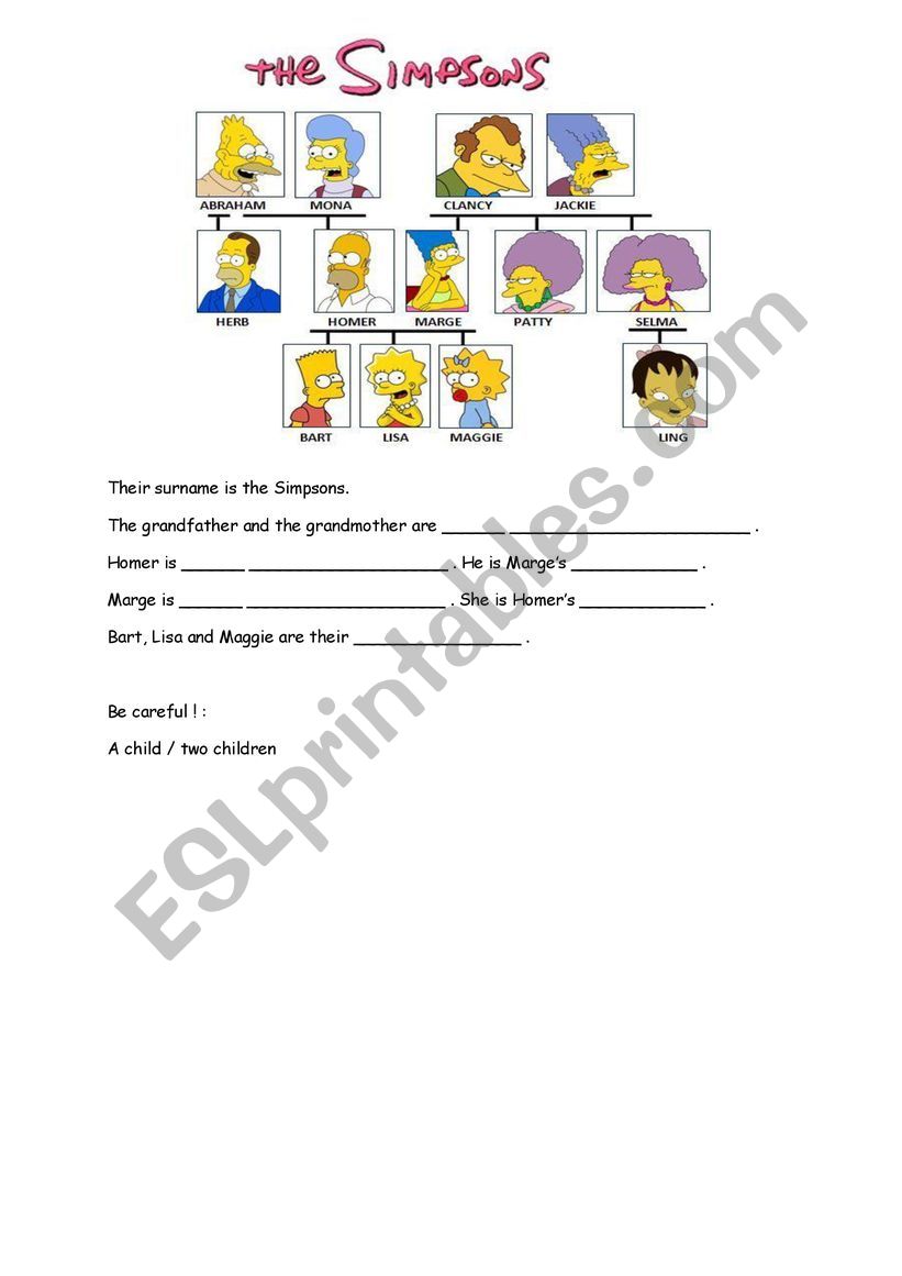 the simpsons worksheet