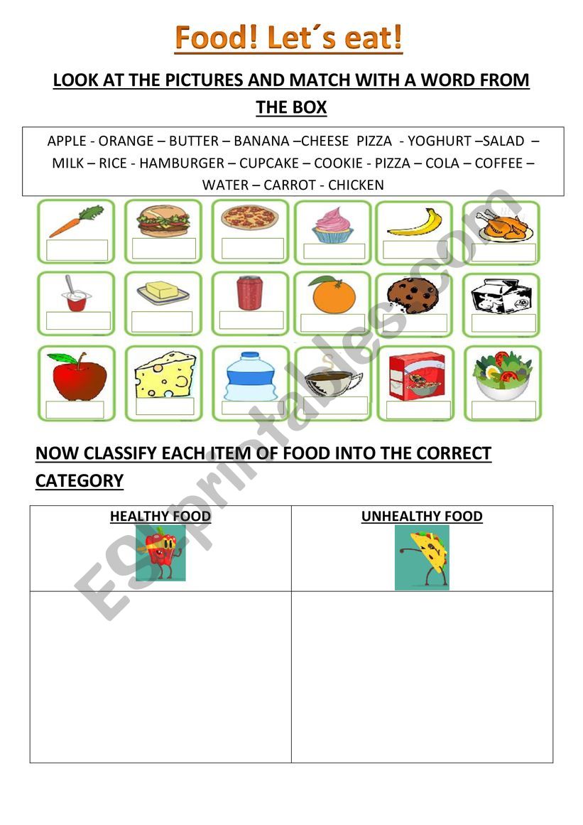 Food: Lets eat! Healthy vs Unhealthy food! 