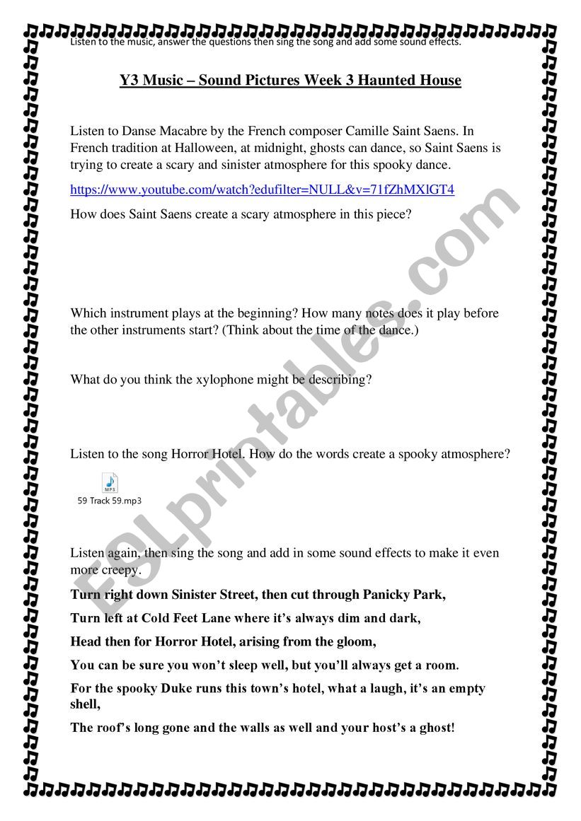 Soundscapes Worksheet worksheet