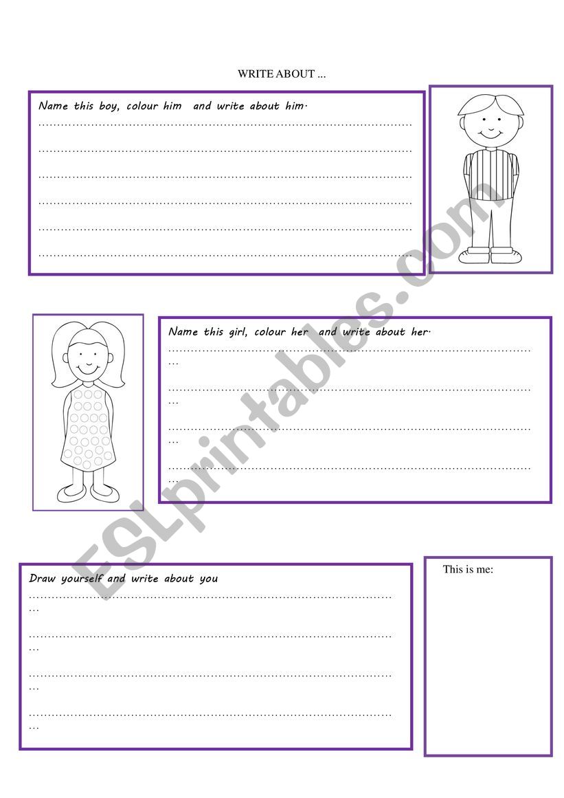 Describing people - Writing assessment