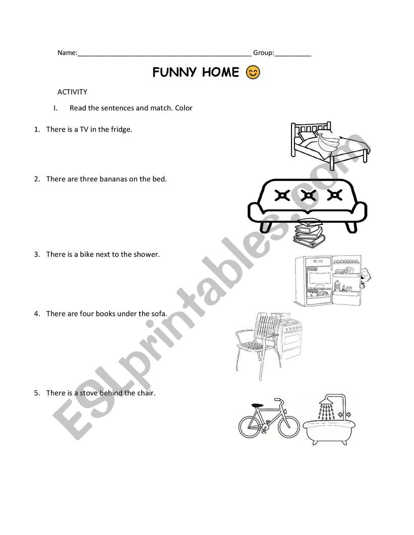 funny home worksheet