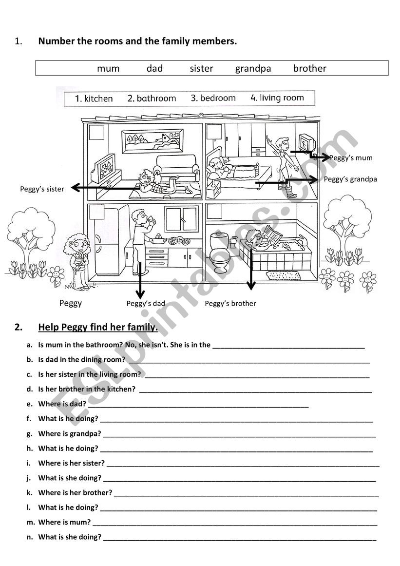 Rooms In The House - Esl Worksheet By Ccl72