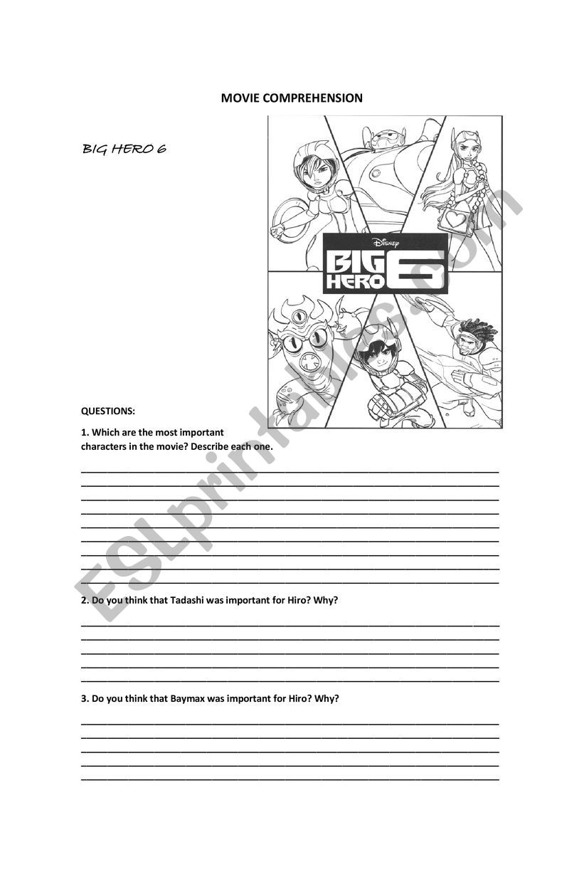 MOVIE COMPREHENSION worksheet