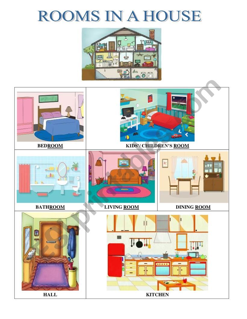 Rooms In The House Worksheet