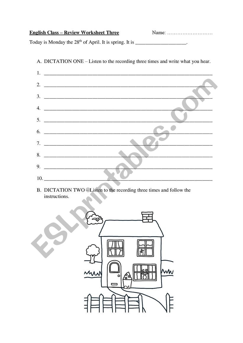 Session one worksheet