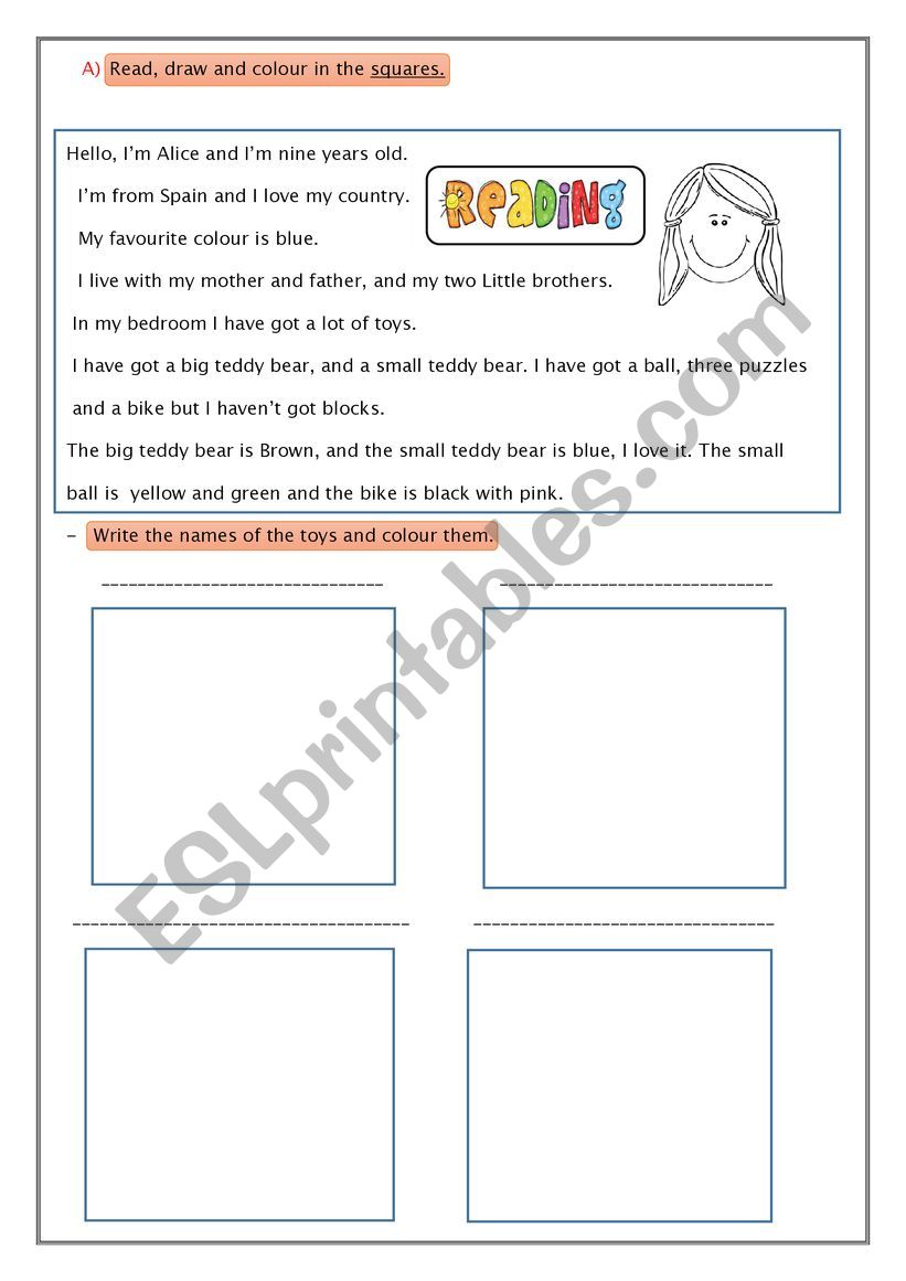 Reading Comprehension worksheet