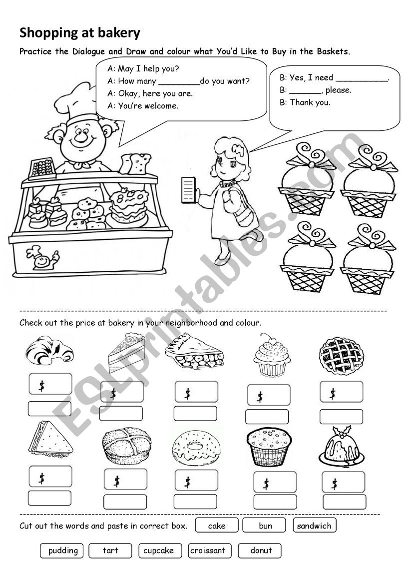 BAKERY worksheet