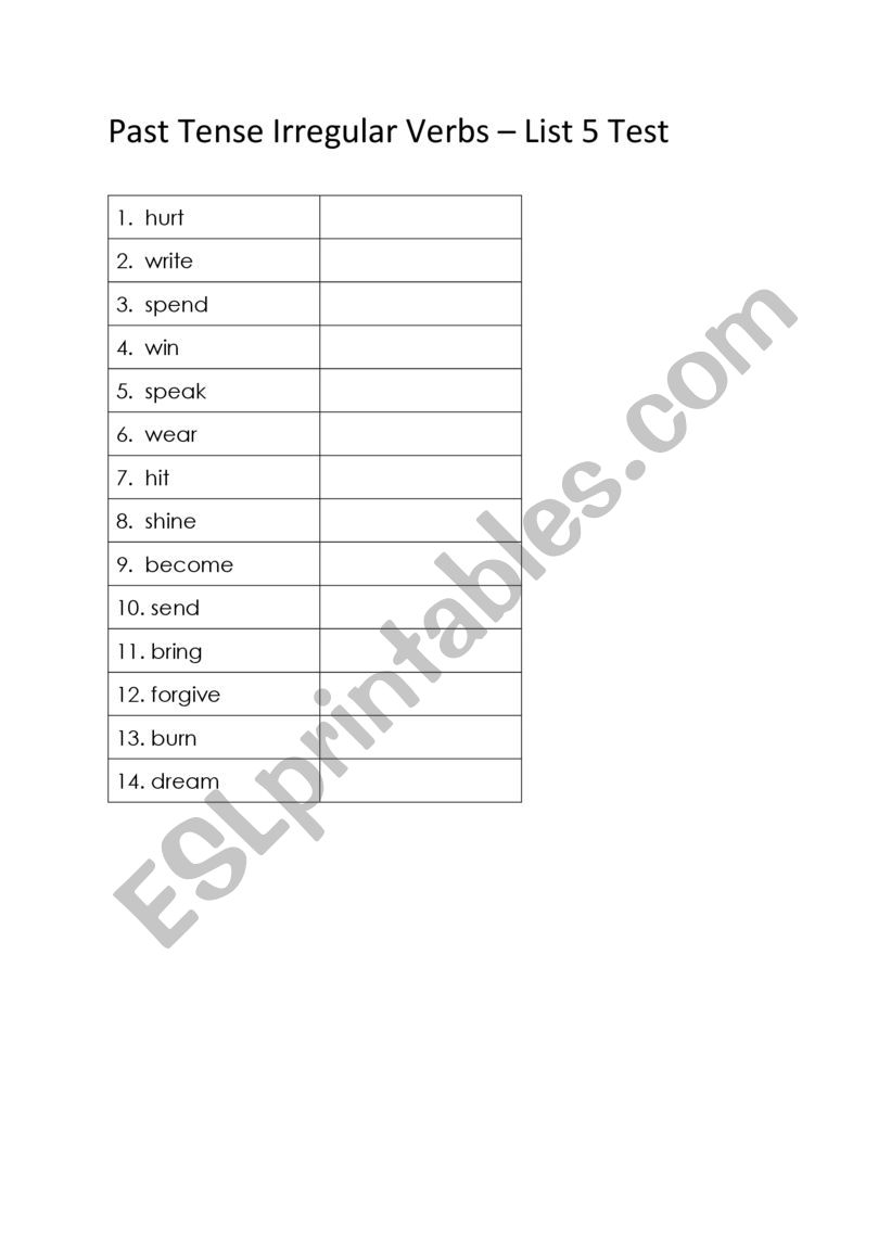 age of acquisition irregular past tense verbs