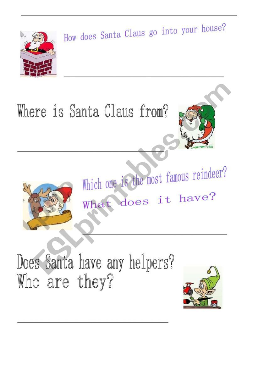 8 quizzes about Christmas worksheet